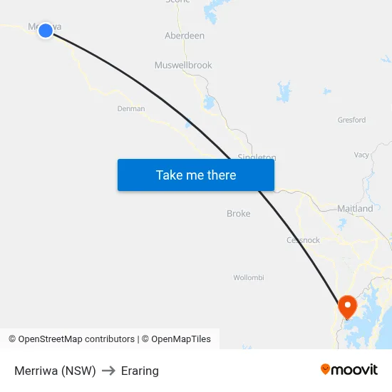 Merriwa (NSW) to Eraring map