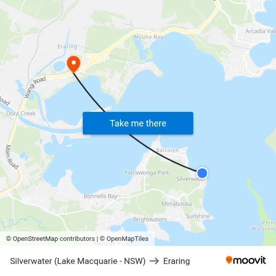 Silverwater (Lake Macquarie - NSW) to Eraring map