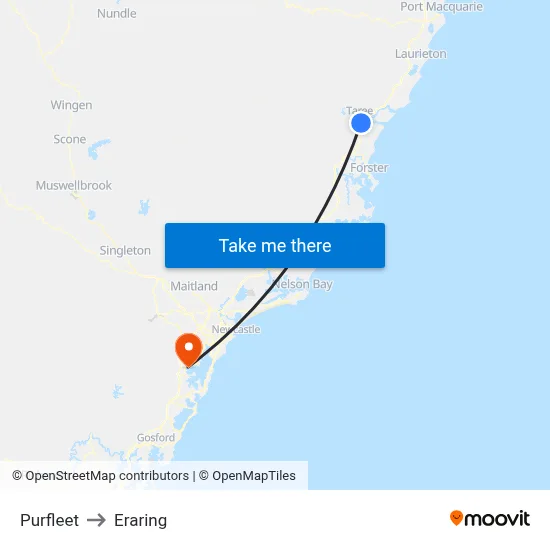 Purfleet to Eraring map
