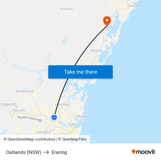 Oatlands (NSW) to Eraring map