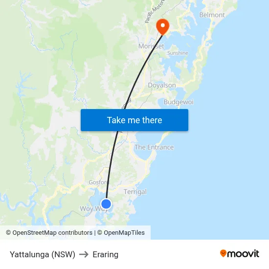Yattalunga (NSW) to Eraring map