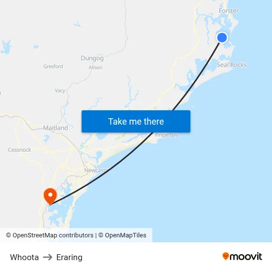 Whoota to Eraring map