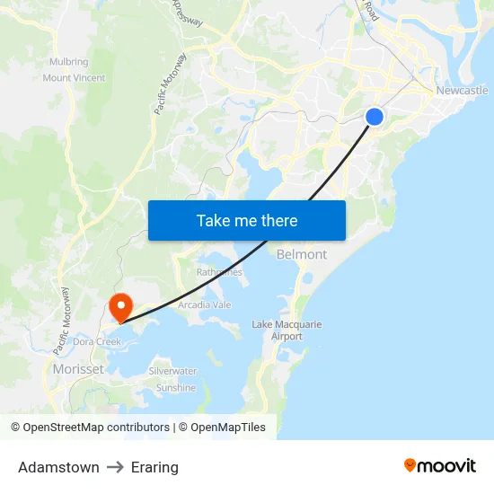 Adamstown to Eraring map