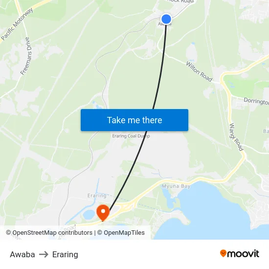 Awaba to Eraring map