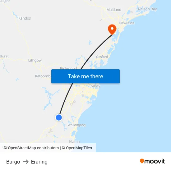 Bargo to Eraring map