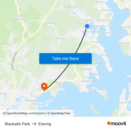 Blackalls Park to Eraring map
