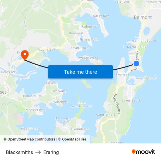 Blacksmiths to Eraring map