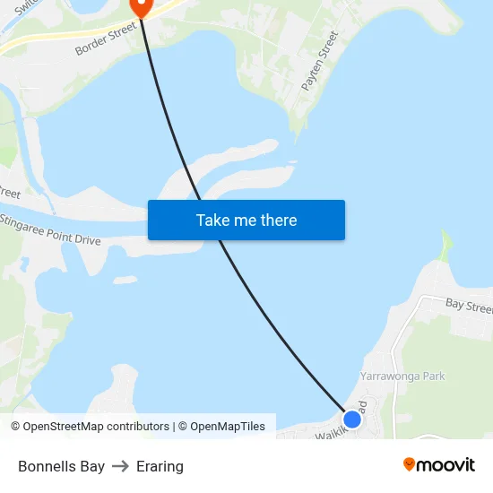 Bonnells Bay to Eraring map
