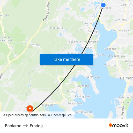 Boolaroo to Eraring map