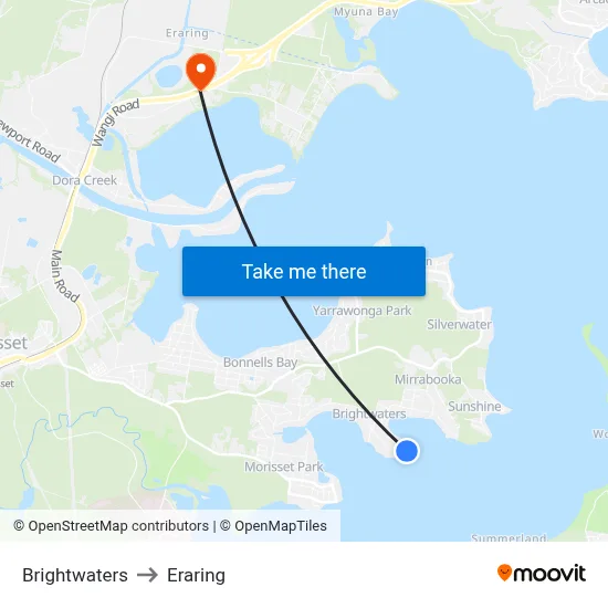 Brightwaters to Eraring map