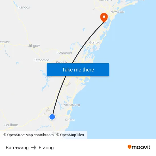 Burrawang to Eraring map