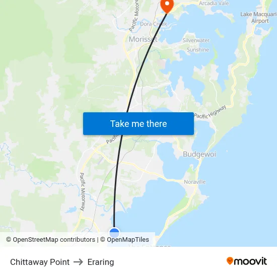 Chittaway Point to Eraring map