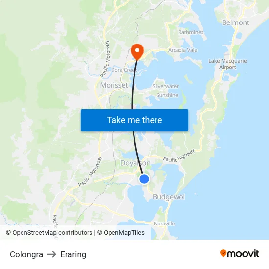 Colongra to Eraring map