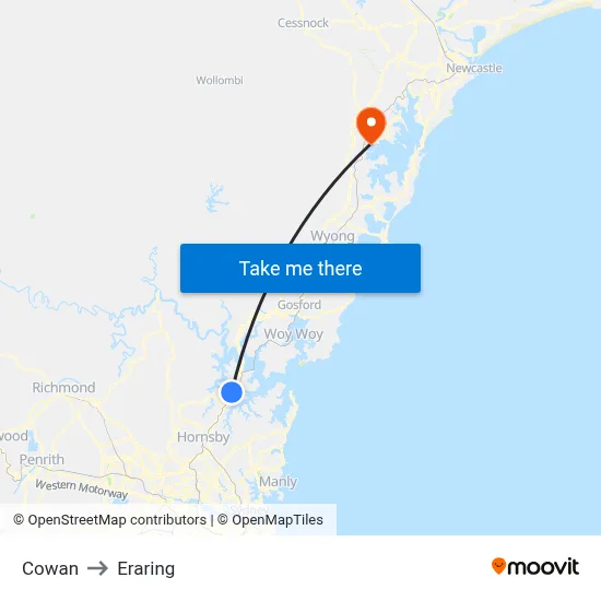 Cowan to Eraring map