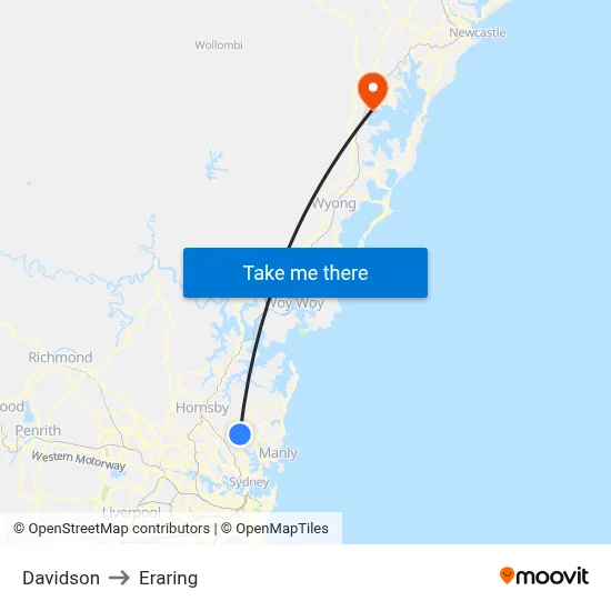 Davidson to Eraring map