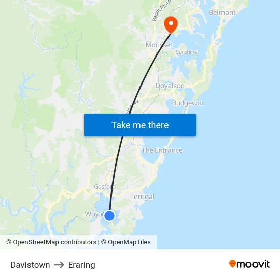 Davistown to Eraring map
