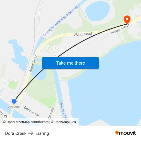 Dora Creek to Eraring map