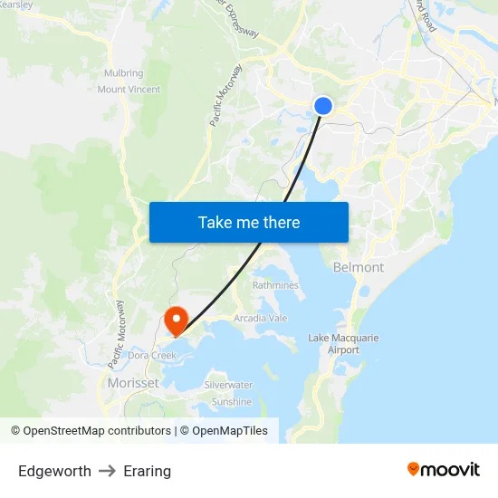 Edgeworth to Eraring map