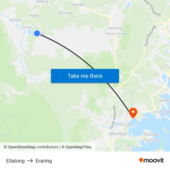 Ellalong to Eraring map