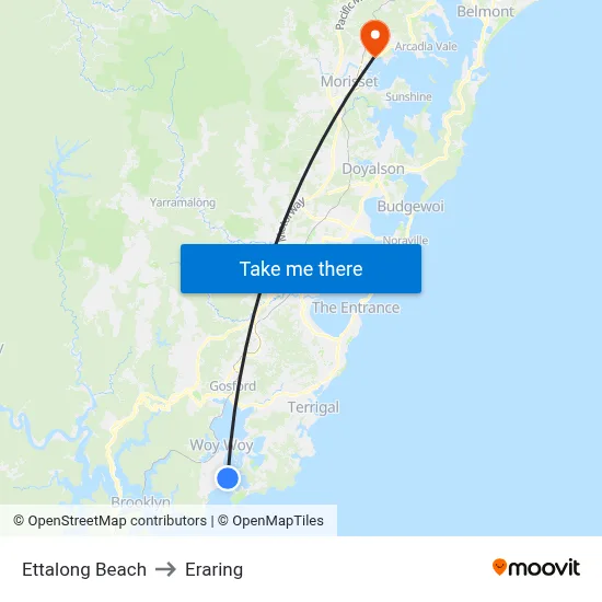 Ettalong Beach to Eraring map