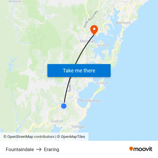 Fountaindale to Eraring map