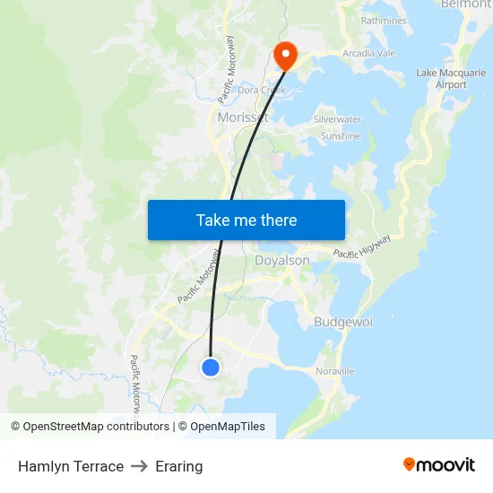 Hamlyn Terrace to Eraring map