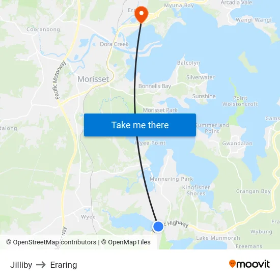 Jilliby to Eraring map
