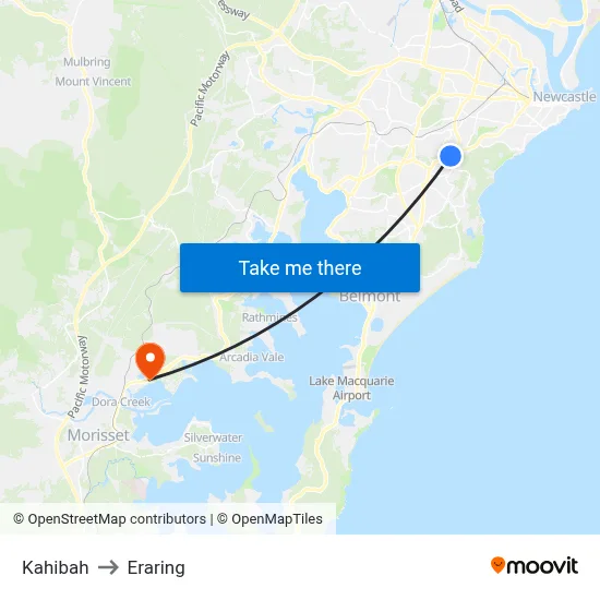 Kahibah to Eraring map