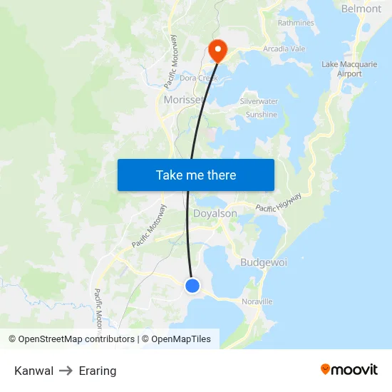 Kanwal to Eraring map