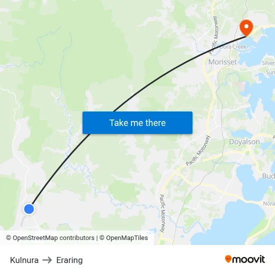 Kulnura to Eraring map