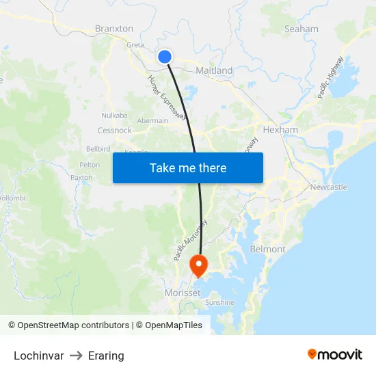 Lochinvar to Eraring map