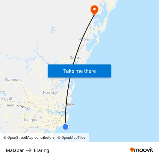 Malabar to Eraring map