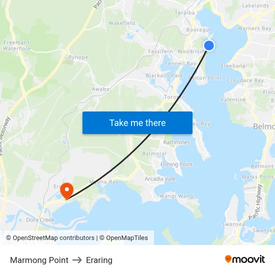 Marmong Point to Eraring map