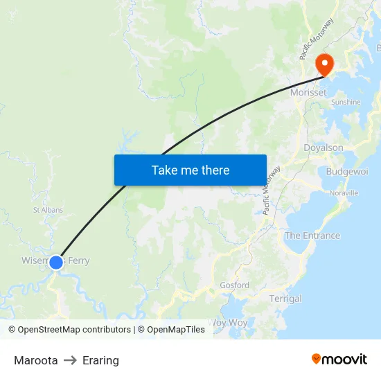 Maroota to Eraring map