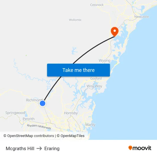 Mcgraths Hill to Eraring map