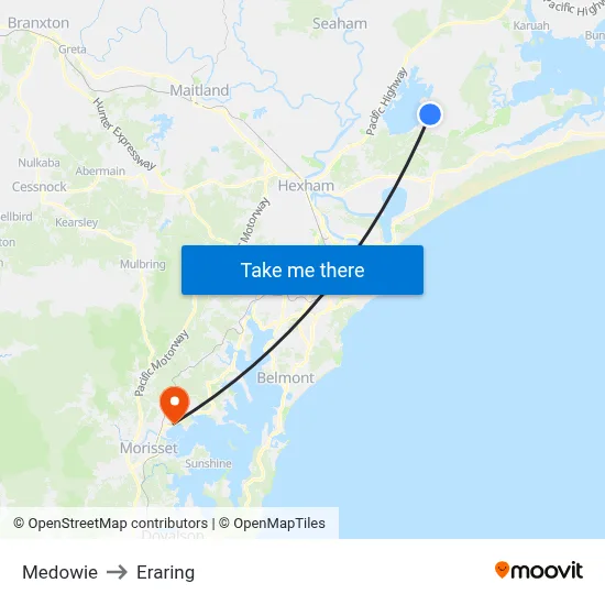 Medowie to Eraring map