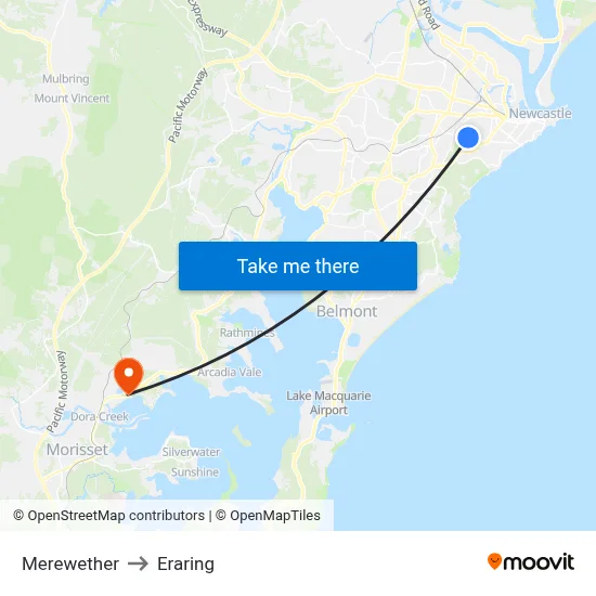 Merewether to Eraring map