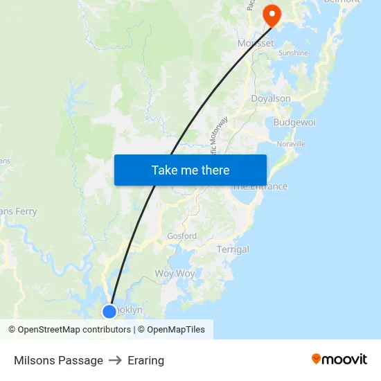Milsons Passage to Eraring map