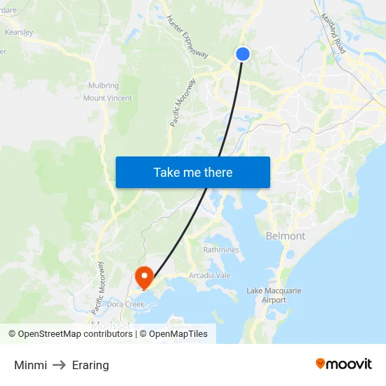 Minmi to Eraring map