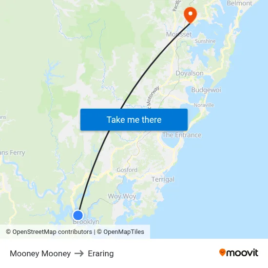 Mooney Mooney to Eraring map