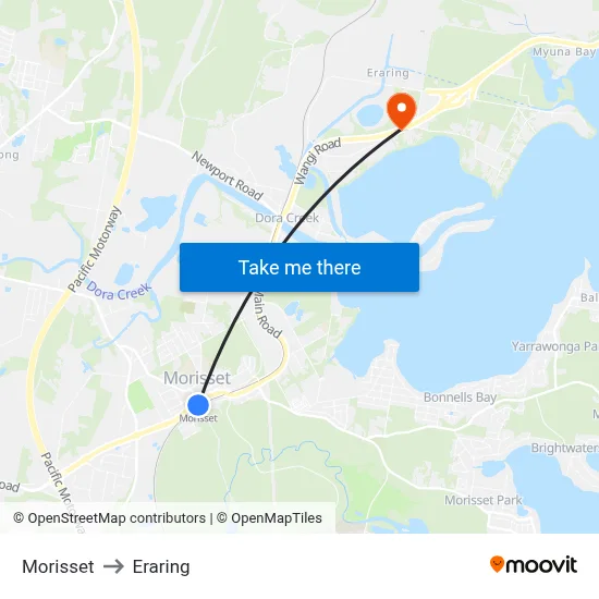 Morisset to Eraring map