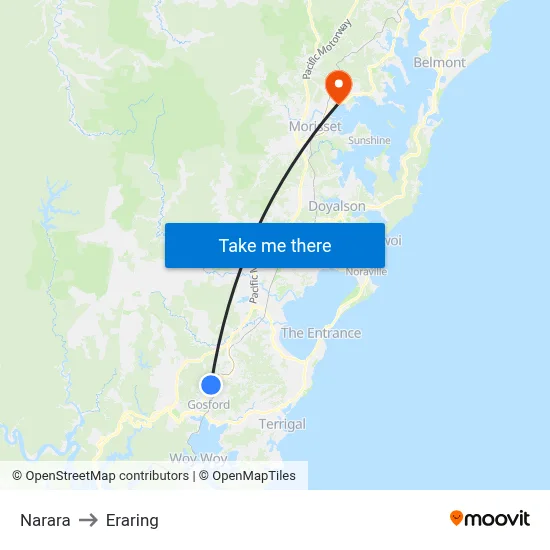 Narara to Eraring map