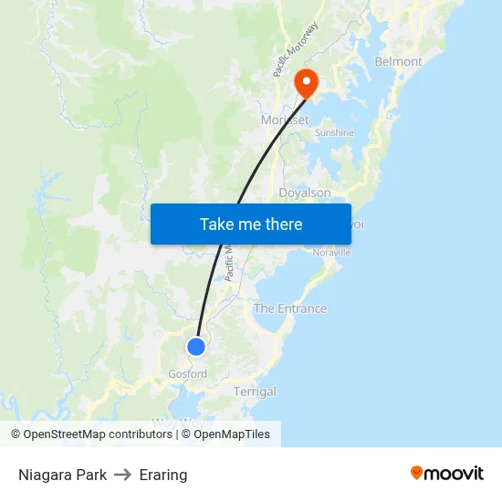 Niagara Park to Eraring map