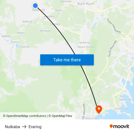 Nulkaba to Eraring map