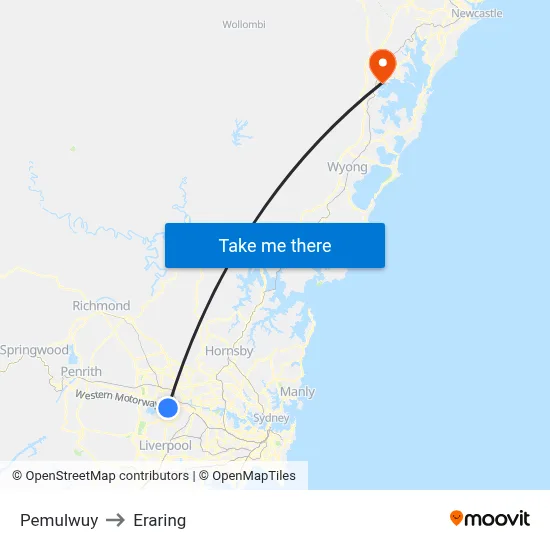 Pemulwuy to Eraring map
