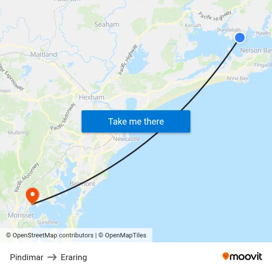 Pindimar to Eraring map