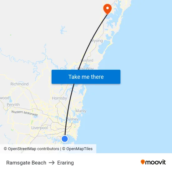 Ramsgate Beach to Eraring map