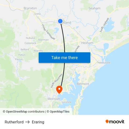 Rutherford to Eraring map
