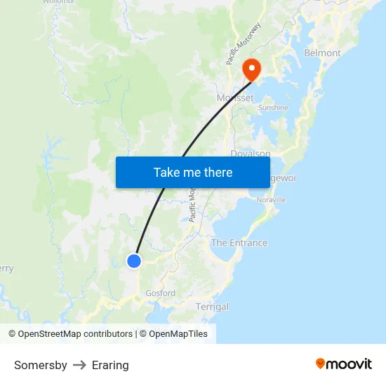Somersby to Eraring map