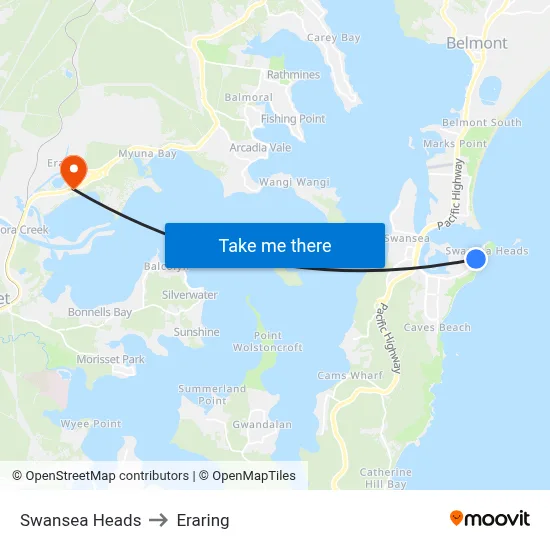 Swansea Heads to Eraring map
